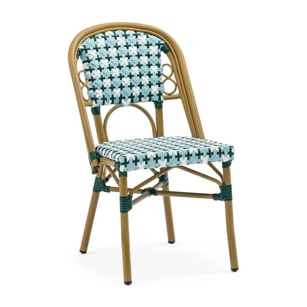 Chaise de bistrot TERNES - tressage vert sauge / olive