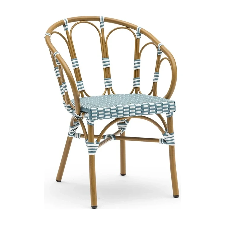 Fauteuil de bistrot TROCADERO - tressage écru / gris