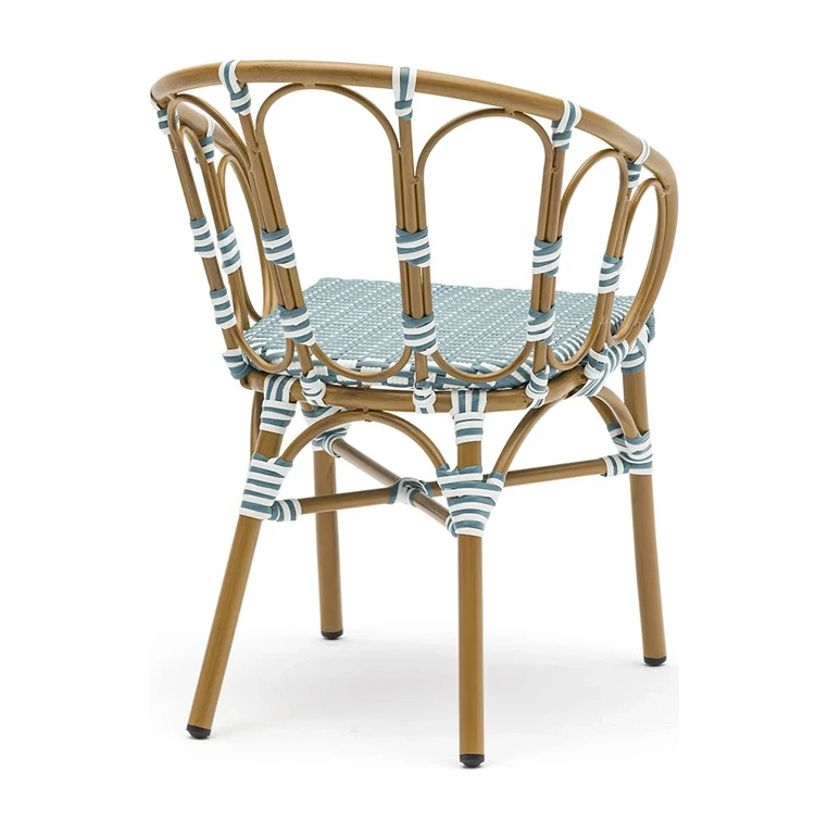 Fauteuil de bistrot TROCADERO - tressage écru / gris