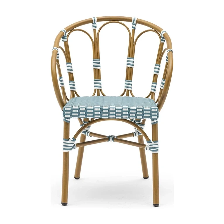 Fauteuil de bistrot TROCADERO - tressage écru / gris