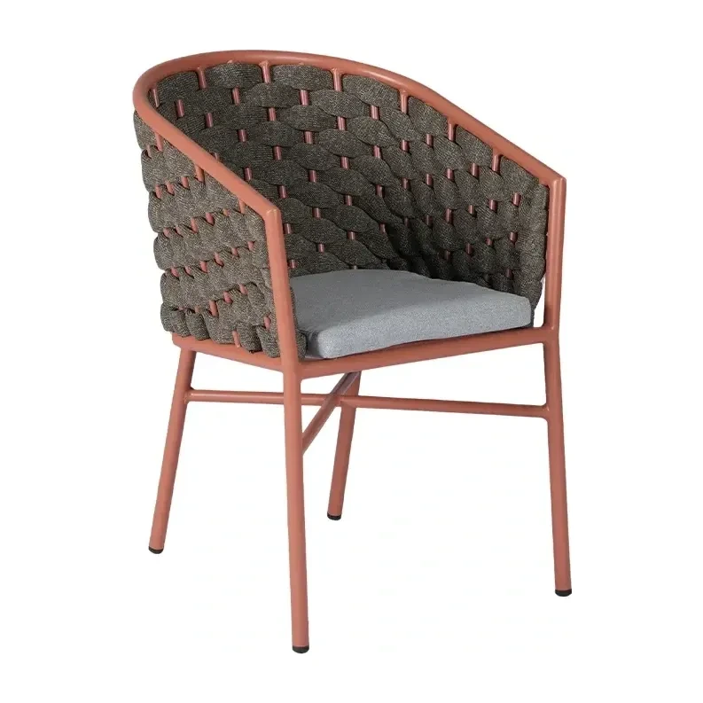 Fauteuil de terrasse DEAUVILLE - tressage rouge