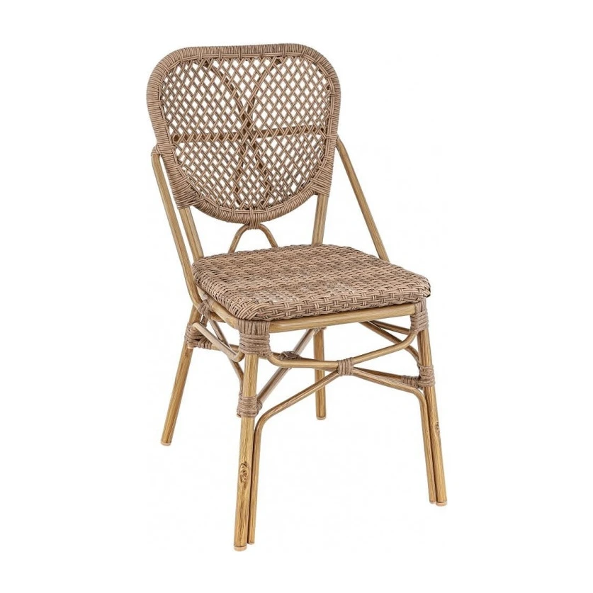 Chaise de bistrot TROUVILLE - dossier ovale tressé
