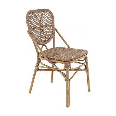 Chaise de bistrot TROUVILLE - dossier ovale tressé