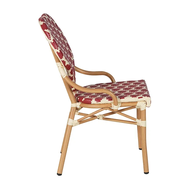 Chaise de bistrot VALENTINE - dossier cœur tressé