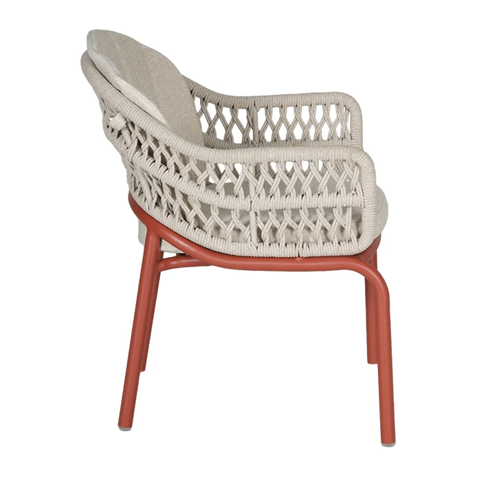 Chaise de terrasse COLLIOURE - cordage crème / terracotta