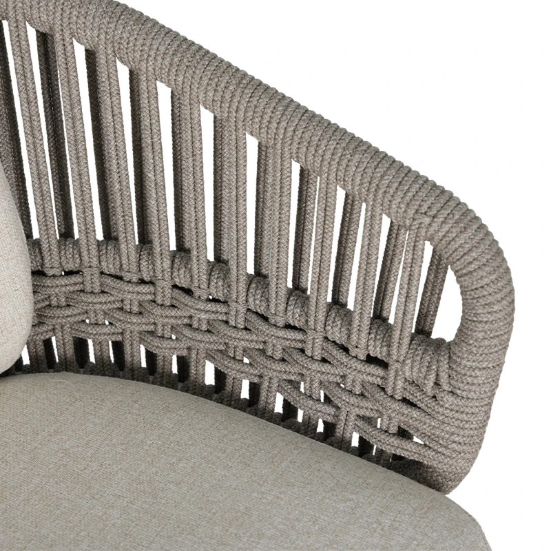 Chaise de terrasse BONIFACIO - cordage écru / effet bois